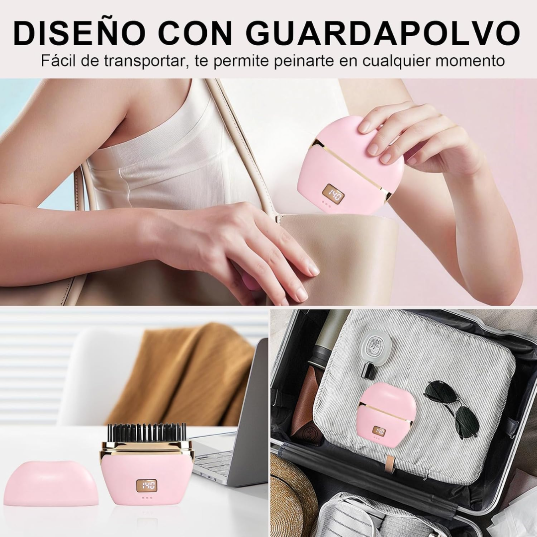 Mini cepillo portátil alisador de cabello