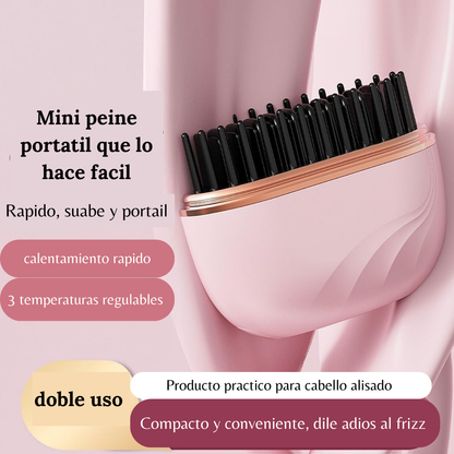 Mini cepillo portátil alisador de cabello