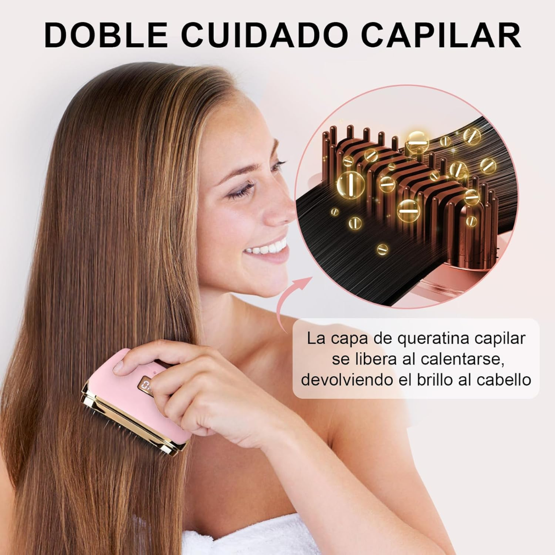 Mini cepillo portátil alisador de cabello